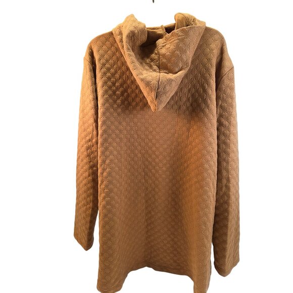 Misslook Hooded Jacket Cotton-Blend Quilted Pockets Buttons Womens Large - Picture 3 of 8